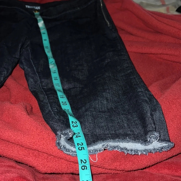 Tristan dark blue wash capris shorts with losse hem Sz L - Picture 10 of 13